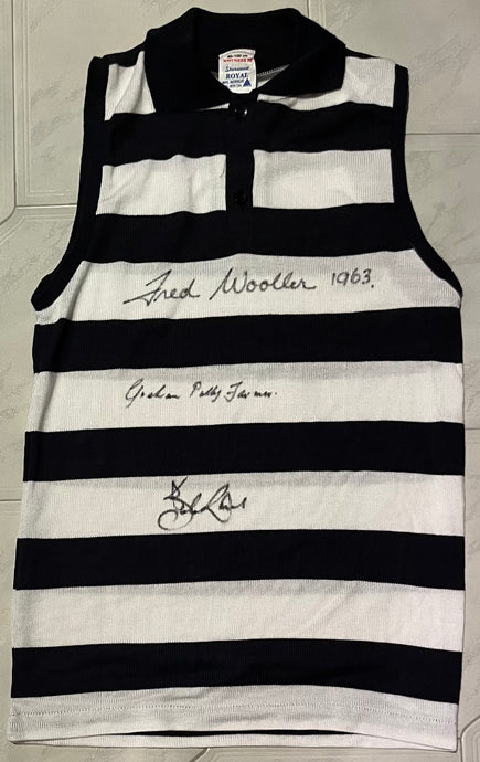 Fred Wooller signed 1963 Geelong Premiers jumper