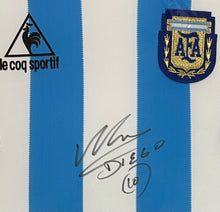 Load image into Gallery viewer, DIEGO MARADONA Signed Argentina 1986 World Cup Jersey Display
