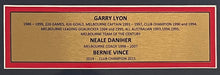 Load image into Gallery viewer, GARRY LYON, NEALE DANIHER &amp; BERNIE VINCE Signed Melbourne Jumper Display
