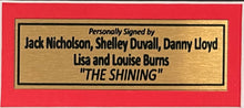 Load image into Gallery viewer, THE SHINING - Jack Nicholson, Shelley Duvall, Danny Lloyd, Lisa &amp; Louise Burns Signed Photos &amp; Script Page Display
