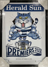 Load image into Gallery viewer, GEELONG CATS &quot;Premiers 2022&quot; Herald Sun Knight Poster Display

