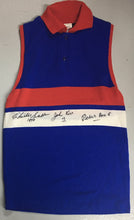 Load image into Gallery viewer, Unframed CHARLIE SUTTON, PETER BOX &amp; JOHN KERR “1954 Premiers&quot; Signed Footscray Jumper
