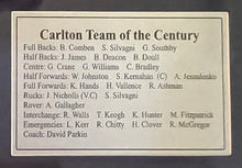 Load image into Gallery viewer, Carlton &quot;Team of the Century&quot; Signed by 7 Legends Official Limited Edition Jamie Cooper Print Display
