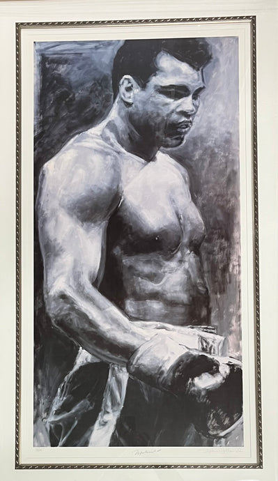 Muhammad Ali signed lithograph display by Stephen Holland