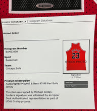 Load image into Gallery viewer, MICHAEL JORDAN Signed Chicago Bulls Red Jersey Display
