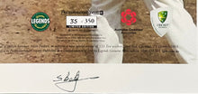 Load image into Gallery viewer, SHANE WARNE Signed “Breakthrough - The World Record” Lithograph Display
