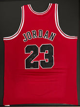 Load image into Gallery viewer, MICHAEL JORDAN Signed Chicago Bulls Red Jersey Display
