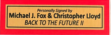 Load image into Gallery viewer, BACK TO THE FUTURE 2 - Michael J Fox &amp; Christopher Lloyd Signed Movie Poster Display

