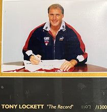 Load image into Gallery viewer, TONY LOCKETT Signed “1300 Goals” Sydney Swans Jumper Display
