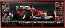 Load image into Gallery viewer, MICHAEL SCHUMACHER “Scuderia Ferrari” Signed Cap &amp; Championship Print Display
