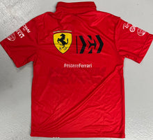 Load image into Gallery viewer, CHARLES LECLERC &amp; CARLOS SAINZ Signed F1 Scuderia Ferrari Shirt Display
