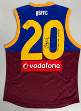 Load image into Gallery viewer, Unframed SIMON BLACK Signed “2003 Norm Smith Medallist” Brisbane Lions Jumper
