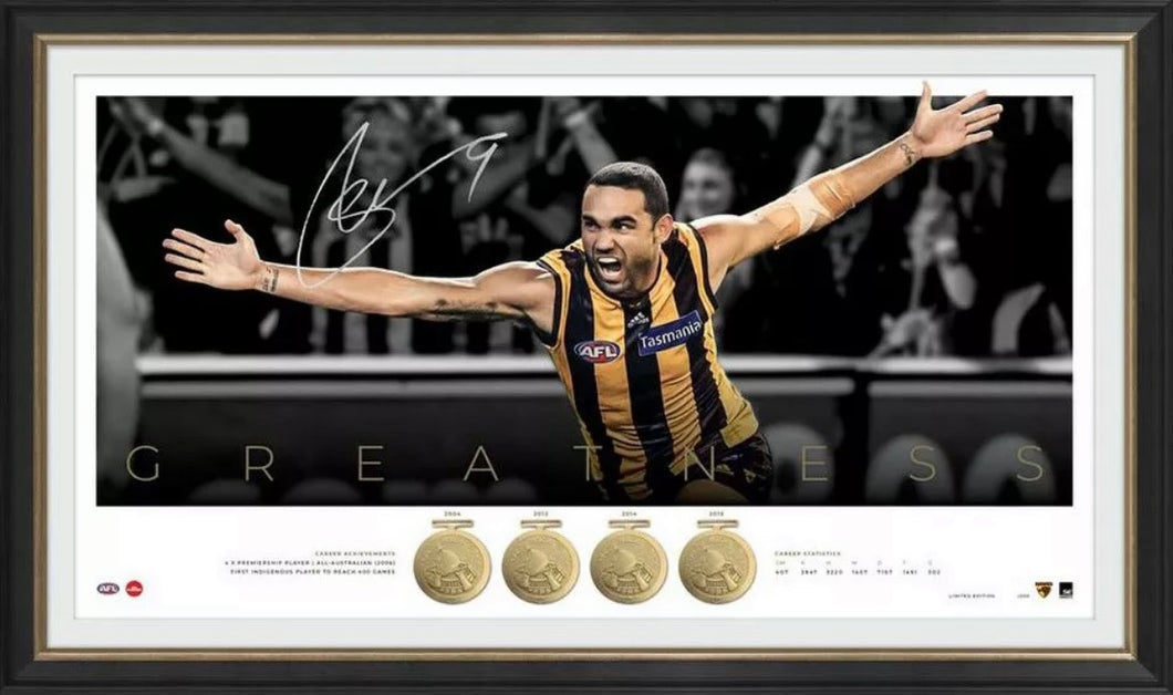 SHAUN BURGOYNE Signed “Greatness” Limited Edition Lithograph Display