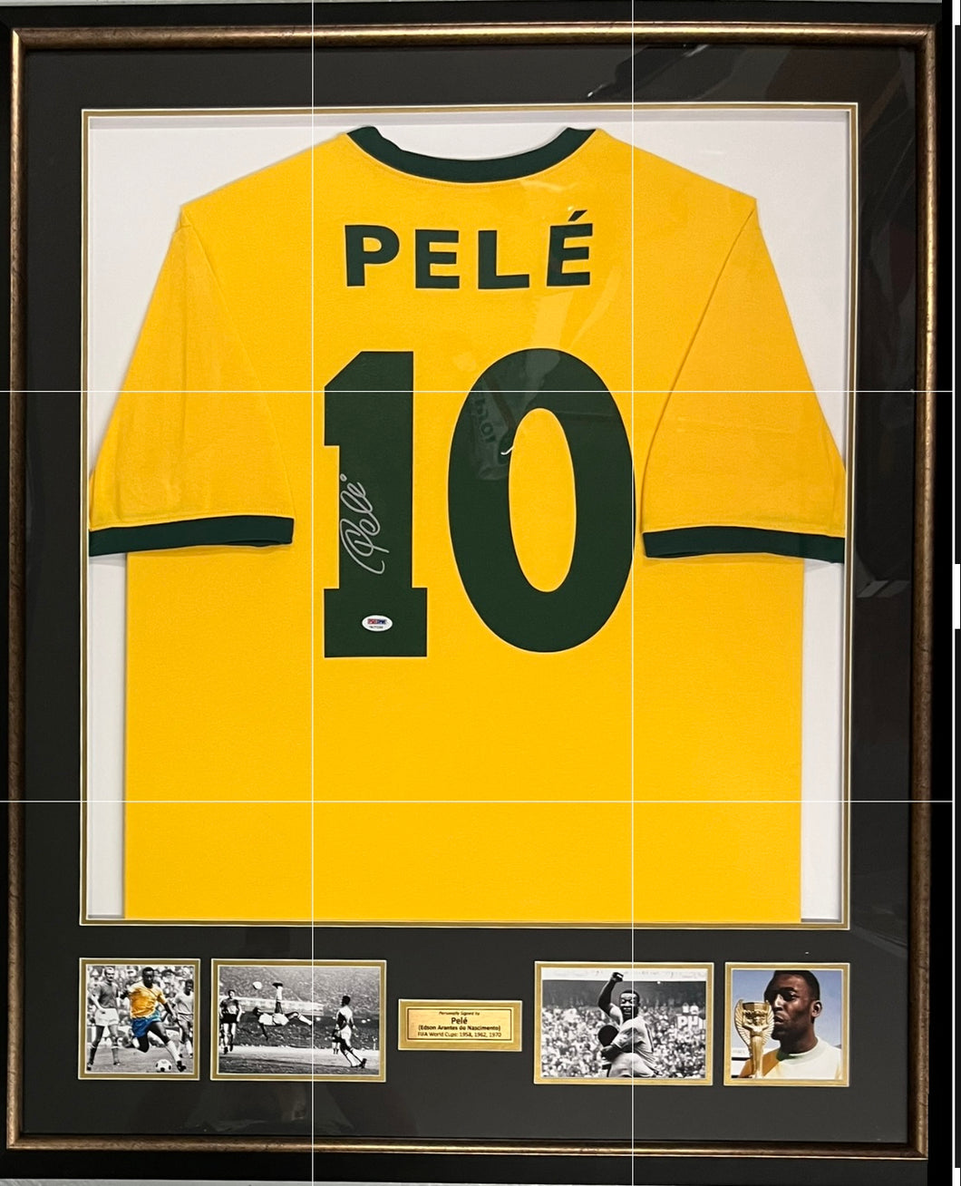 PELE Signed Brazil Jersey Display